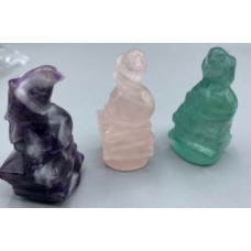 Raven on Skull (About 2.2 inch H) - Amethyst, Fluorite, and Rose Quartz availability Raven on Skull (About 2.2 inch H) - Amethyst, Fluorite, and Rose Quartz availability