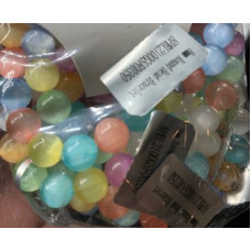 6 mm Gemstone Round Bead Bracelet - 10 pcs Pack - Selenite Multi Colors 6 mm Gemstone Round Bead Bracelet - 10 pcs Pack - Selenite Multi Colors