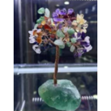 Money Tree (about 4.5 inch in height) - Chakra Tree w Fluorite Stone Base Money Tree (about 4.5 inch in height) - Chakra Tree w Fluorite Stone Base