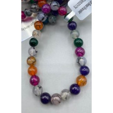 8 mm Gemstone Round Bead Bracelet - 10 pcs pack - Dragon Veins Agate