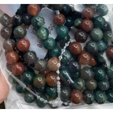 8 mm Gemstone Round Bead Bracelet - 10 pcs pack - Bloodstone (Brazil)