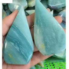 Flame - Large Teardrop Shape - Blue Caribbean Calcite (about 3 - 3.5 inches H) - 1 pc pack