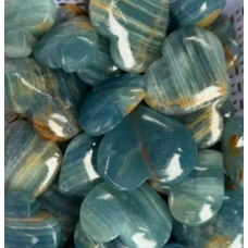 Large Gemstone Heart - Blue Onyx (1.75 x 2.25 inch)