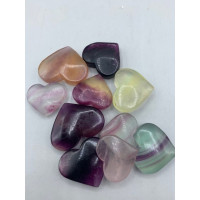 Large Gemstone Heart - Rainbow Fluorite (1.25 - 2 inch) - 10 pcs Pack Large Gemstone Heart - Rainbow Fluorite (1.25 - 2 inch) - 10 pcs Pack