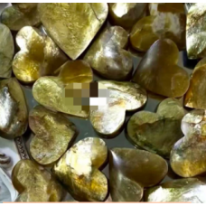 Large Gemstone Heart - Gold Mica (2.25 x 3 inch)