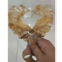 Large Gemstone Heart with Stand (About 4.5 x 4.5 inches) - Hematoid Yellow