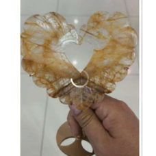 Large Gemstone Heart with Stand (About 4.5 x 4.5 inches) - Hematoid Yellow
