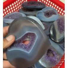 Large Gemstone Heart - Agate Geode (3.25 x 4.25 Inch)