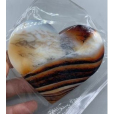 Large Gemstone Heart - Yellow Banded Agate (2.5 x 3.5 inch)