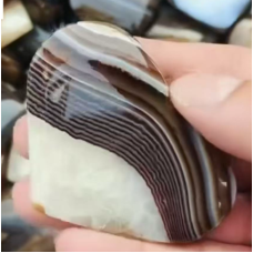 Large Gemstone Heart - Yellow Banded Agate (2 x 3 inch)