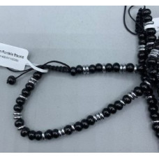 Rondelle (6x4mm) - Drawstring - with Stainless Steel Beads and Gemstone - 10 pcs packs - Black Obsidian Rondelle (6x4mm) - Drawstring - with Stainless Steel Beads and Gemstone - 10 pcs packs - Black Obsidian