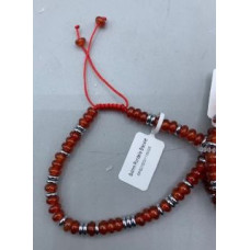 Rondelle (6x4mm) - Drawstring - with Stainless Steel Beads and Gemstone - 10 pcs packs - Carnelian Rondelle (6x4mm) - Drawstring - with Stainless Steel Beads and Gemstone - 10 pcs packs - Carnelian