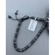 Rondelle (6x4mm) - Drawstring - with Stainless Steel Beads and Gemstone - 10 pcs packs - Hematite Rondelle (6x4mm) - Drawstring - with Stainless Steel Beads and Gemstone - 10 pcs packs - Hematite