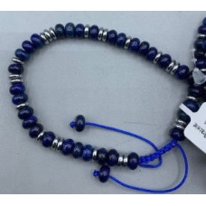 Rondelle (6x4mm) - Drawstring - with Stainless Steel Beads and Gemstone - 10 pcs packs - Lapis Rondelle (6x4mm) - Drawstring - with Stainless Steel Beads and Gemstone - 10 pcs packs - Lapis