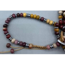 Rondelle (6x4mm) - Drawstring - with Stainless Steel Beads and Gemstone - 10 pcs packs - Mookaite Rondelle (6x4mm) - Drawstring - with Stainless Steel Beads and Gemstone - 10 pcs packs - Mookaite