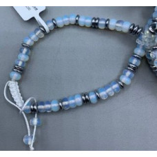 Rondelle (6x4mm) - Drawstring - with Stainless Steel Beads and Gemstone - 10 pcs packs - Opalite Rondelle (6x4mm) - Drawstring - with Stainless Steel Beads and Gemstone - 10 pcs packs - Opalite
