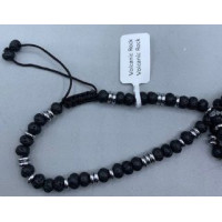 Rondelle (6x4mm) - Drawstring - with Stainless Steel Beads and Gemstone - 10 pcs packs - Volcanic Rock Rondelle (6x4mm) - Drawstring - with Stainless Steel Beads and Gemstone - 10 pcs packs - Volcanic Rock