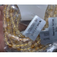 3 - 4 mm Gemstone Round Bead Bracelet - Hematoid Yellow - 10 pcs Pack