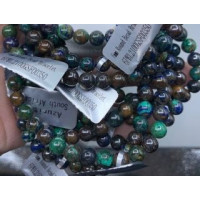 6 mm Gemstone Round Bead Bracelet - 10 pcs Pack - Azurite