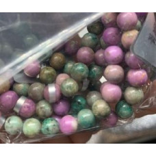 6 mm Gemstone Round Bead Bracelet - 10 pcs Pack - Lepidolite and Chrysocolla