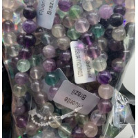 8 mm XL 8.5 inch Round Bead Bracelet - 10 pcs pack - Fluorite