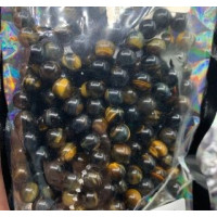 8 mm XL 8.5 inch Round Bead Bracelet - 10 pcs pack - Tigereye Blue
