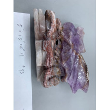 Extra Large Carving - Dragon (Amethyst-Agate) - About 5 x 1.5 x 4 inches H