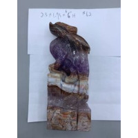 Extra Large Carving - Dragon (Amethyst-Agate) - About 2.5 x 1.75 x 6 inches H Extra Large Carving - Dragon (Amethyst-Agate) - About 2.5 x 1.75 x 6 inches H