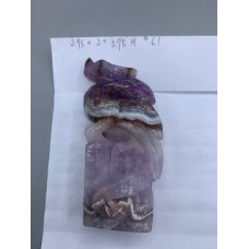 Extra Large Carving - Dragon (Amethyst-Agate) - About 2.75 x 2 x 5.75 inches H