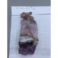 Extra Large Carving - Dragon (Amethyst-Agate) - About 3 x 2.25 x 7 inches H Extra Large Carving - Dragon (Amethyst-Agate) - About 3 x 2.25 x 7 inches H