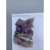 Extra Large Carving - Dragon (Amethyst-Agate) - About 3.5 x 2 x 4 inches H Extra Large Carving - Dragon (Amethyst-Agate) - About 3.5 x 2 x 4 inches H