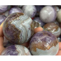 Gemstone Sphere - Amethyst-Agate (About 2.5 inch)