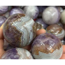 Gemstone Sphere - Amethyst-Agate (About 2.5 inch)