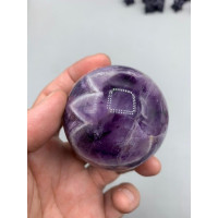 Gemstone Sphere - Amethyst Chevron (About 2.25 inches) Gemstone Sphere - Amethyst Chevron (About 2.25 inches)