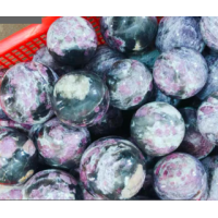 Gemstone Sphere - Plum Blossom Tourmaline (About 2.5 inch)