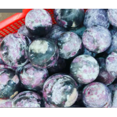 Gemstone Sphere - Plum Blossom Tourmaline (About 2.5 inch)