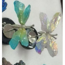 Extra Large Carving - Butterfly (2.75 x 2.25 H inches) with Stand - Aura Quartz Extra Large Carving - Butterfly (2.75 x 2.25 H inches) with Stand - Aura Quartz