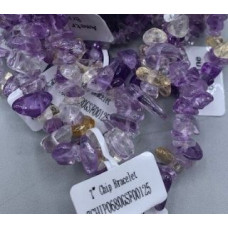 7 Inch Stretch Chip Bracelet - Ametrine -10 pcs pack 7 Inch Stretch Chip Bracelet - Ametrine -10 pcs pack