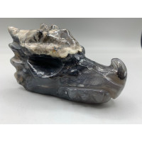 Extra Large Carving - Dragon Head (About 4.5 x 2.25 x 2.75 inches H) - Volcano Agate Extra Large Carving - Dragon Head (About 4.5 x 2.25 x 2.75 inches H) - Volcano Agate