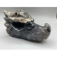 Extra Large Carving - Dragon Head (About 4.5 x 2.25 x 2.75 inches H) - Volcano Agate