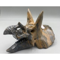 Extra Large Carving - Dinosaur Skull (About 7 x 4 x 4.5 inches H) - Dendrite Jasper