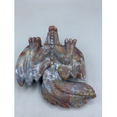 Extra Large Carving - Dragon (Fancy Jasper) - About 5.25 x 5 x 1.75 inches H