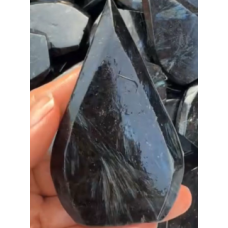 Flame - Large Teardrop Shape - Arfvedsonite (about 3.5 - 4 inches H) - 3 pcs pack 