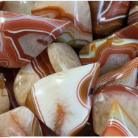 Flame - Large Teardrop Shape - Banded Agate (about 3 inches H) - 3 pcs pack