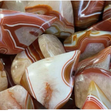Flame - Large Teardrop Shape - Banded Agate (about 3 inches H) - 3 pcs pack