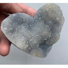 Large Gemstone Heart - Black Banded Agate Geode (1.75 x 2.5 inch)