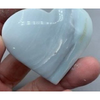 Large Gemstone Heart - Blue Caribbean Calcite (1.75 x 2.25 inch) Large Gemstone Heart - Blue Caribbean Calcite (1.75 x 2.25 inch)
