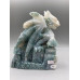 Extra Large Carving - Dragon (Moss Agate - Quartz) - About 6.25 x 2 x 7.75 inches H
