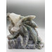 Extra Large Carving - Dragon (Moss Agate - Quartz) - About 7 x 2 x 6 inches H