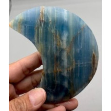 Moon Gemstone Large Half Moon (About 2 x 4 inches) - Blue Onyx